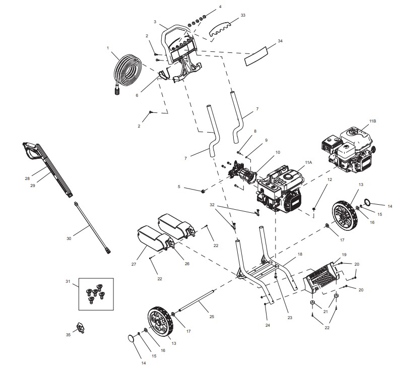 generac 005987 Power Washer repair Parts